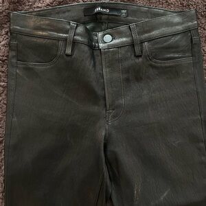 J Brand Leather Skinny Pants Black Size 27